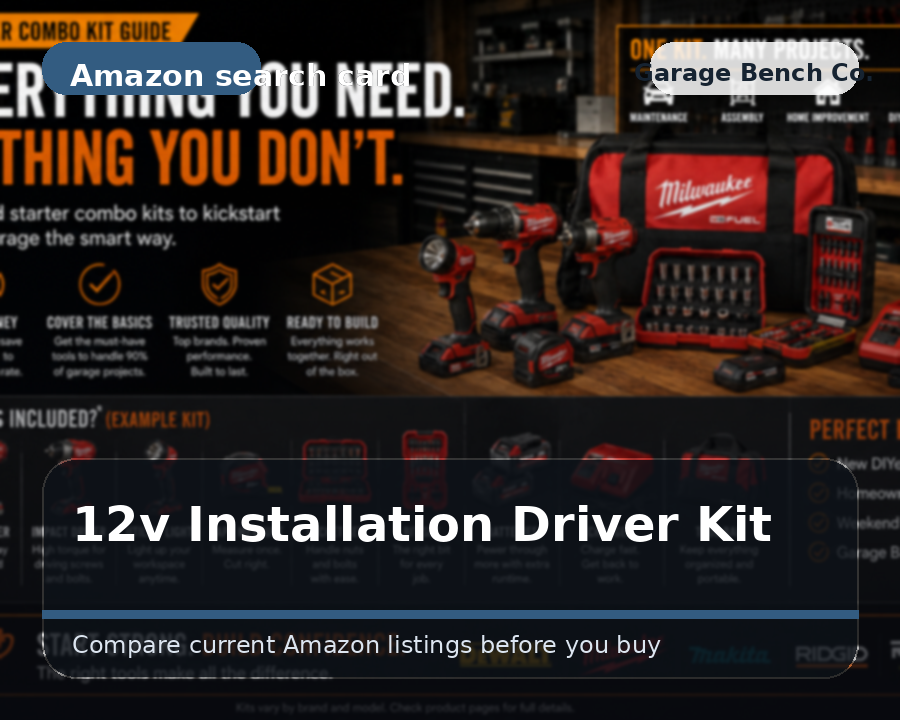 Illustrated 12v installation driver kit comparison card