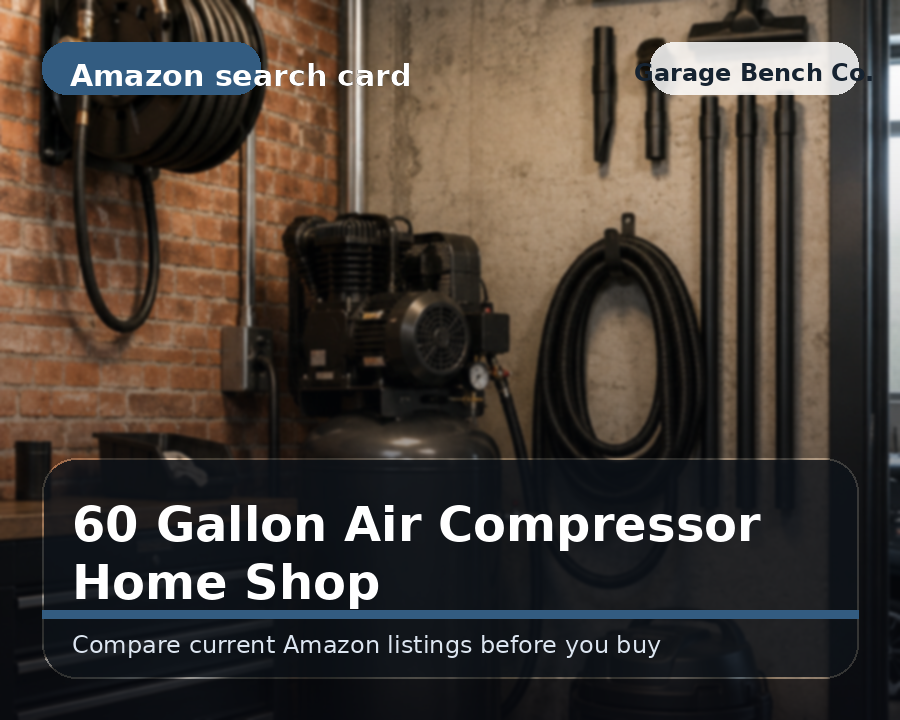 Stationary upright air compressor in a home shop