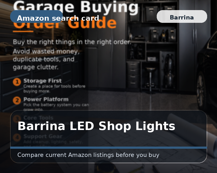 Illustrated LED shop light comparison card