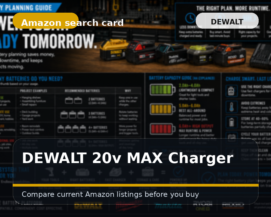 Illustrated battery charger comparison card