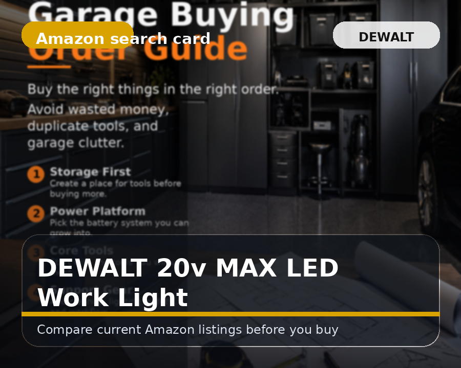 Illustrated cordless LED work light comparison card