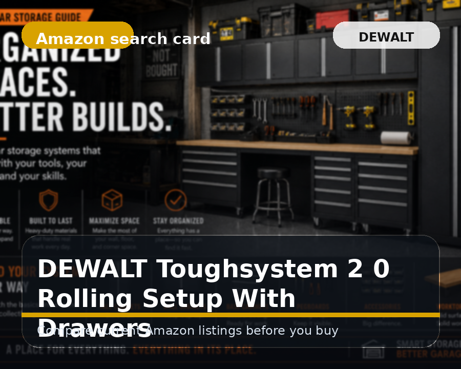 DEWALT TOUGHSYSTEM 2.0 rolling setup with drawers