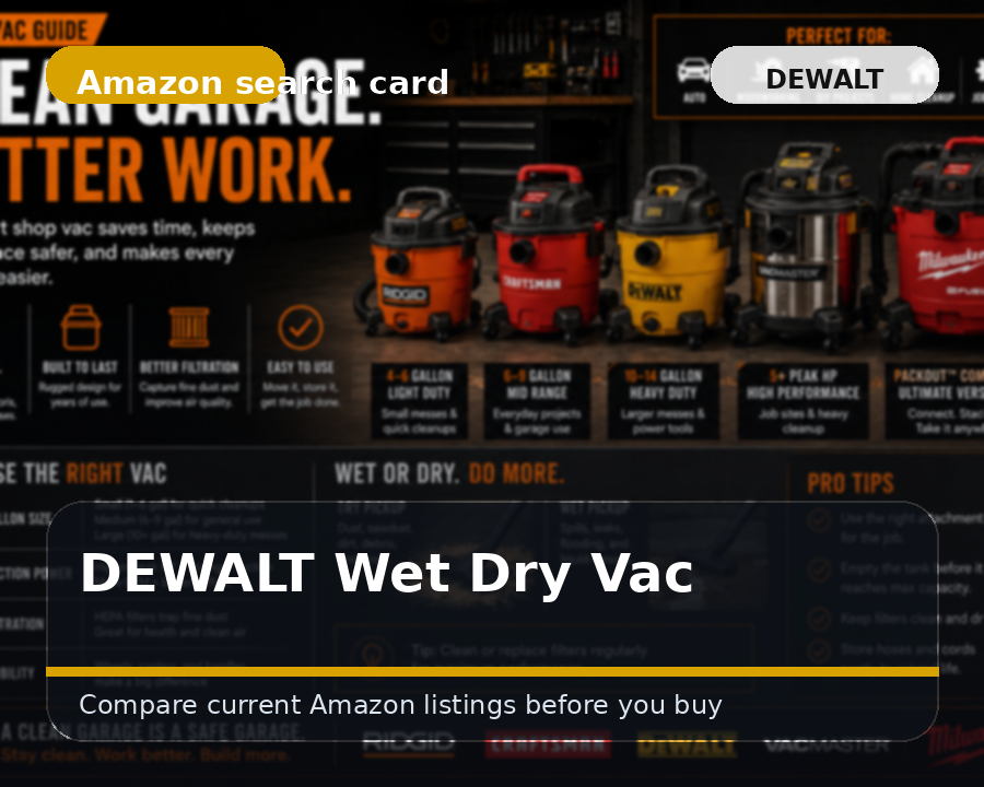 Illustrated wet dry vacuum comparison card