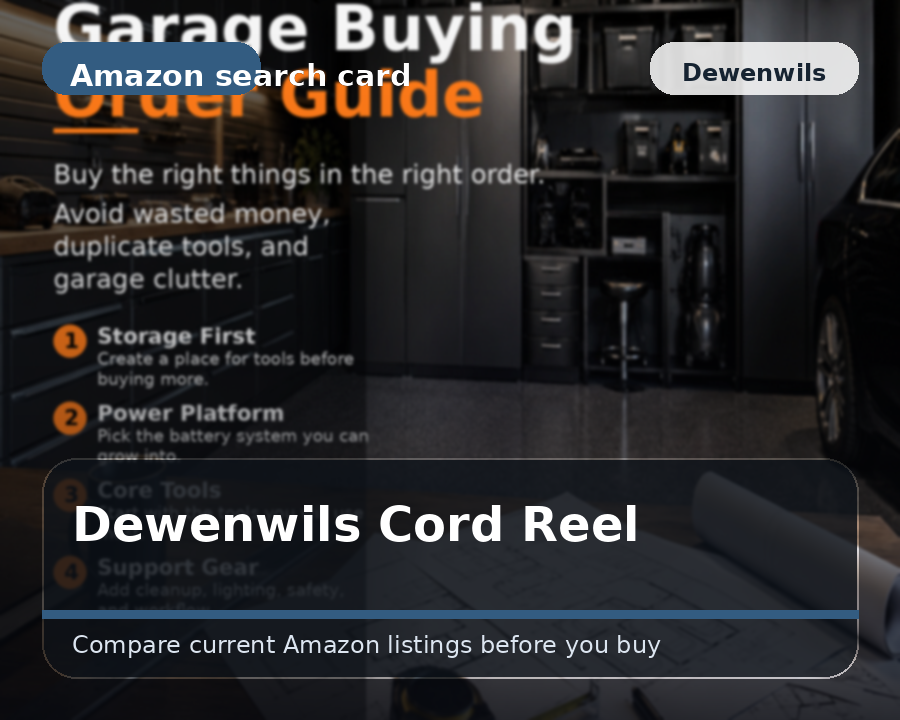 Illustrated retractable extension cord reel comparison card
