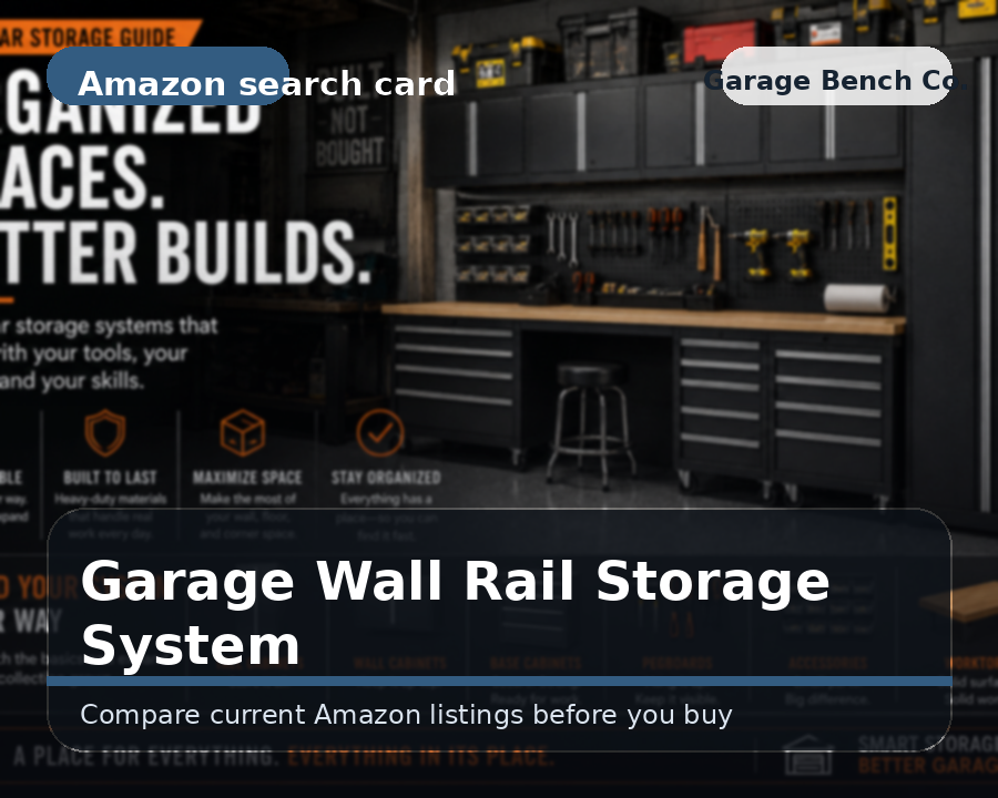 Garage wall rail storage system