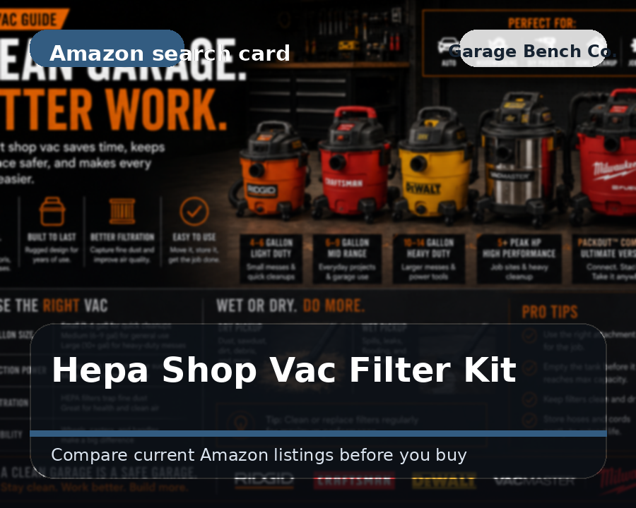 HEPA-style shop vac filter kit