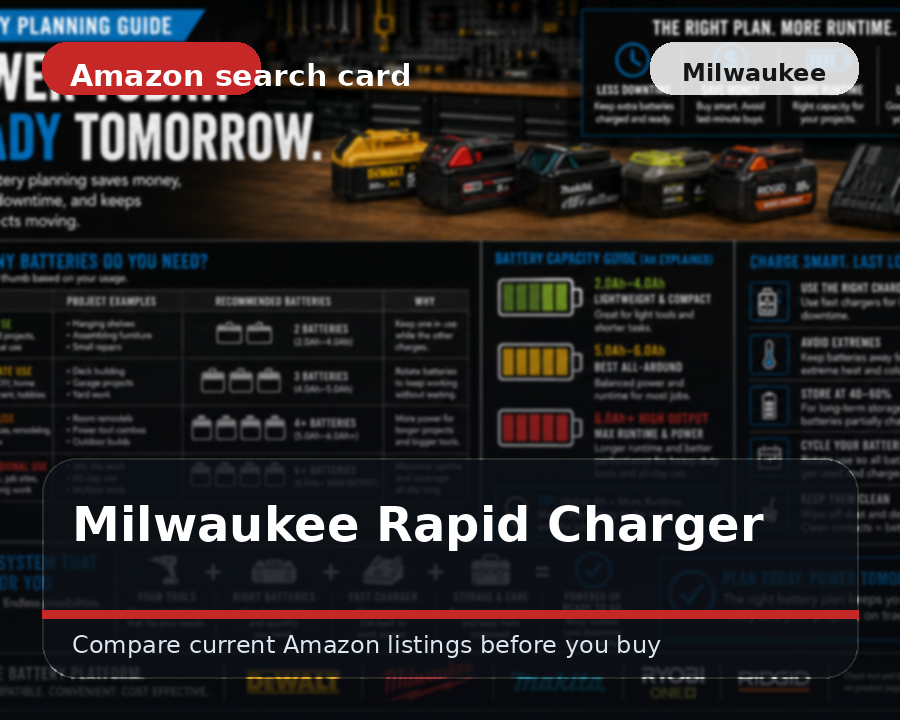 Illustrated battery charger comparison card