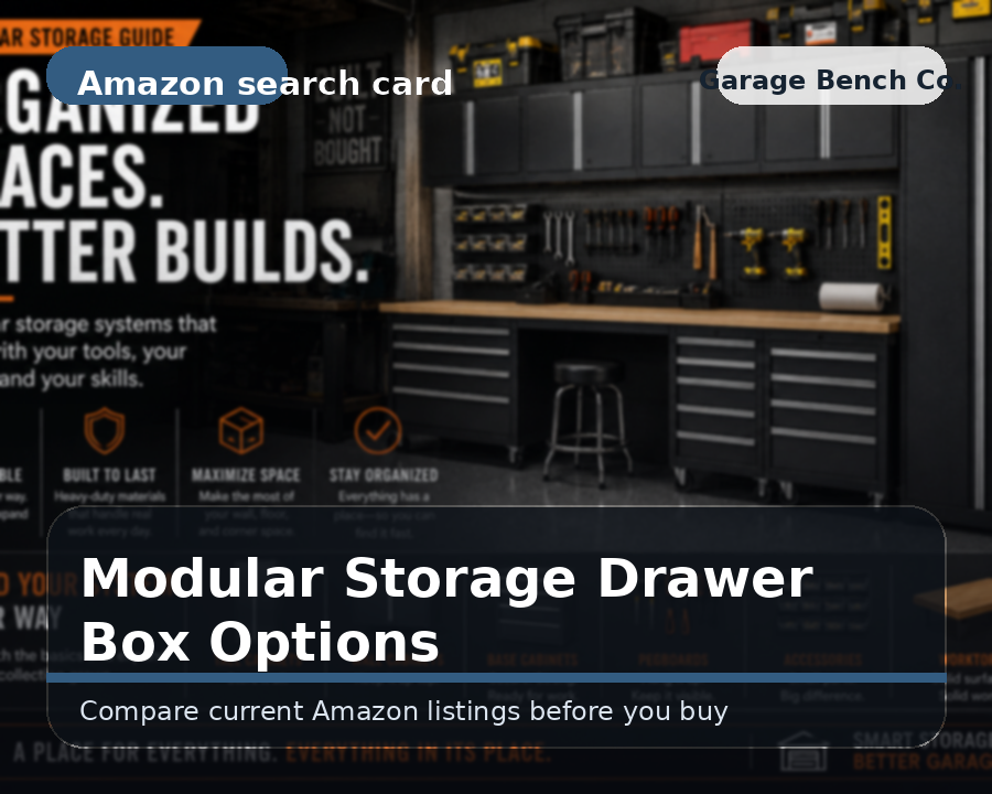 Garage modular storage drawer box options