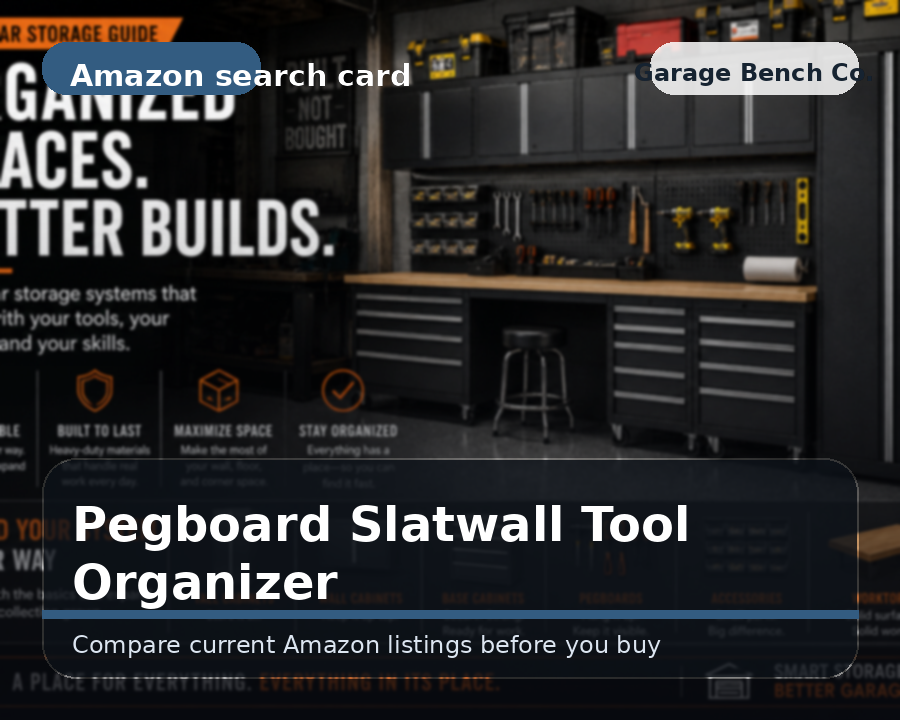 Pegboard and slatwall tool organizers