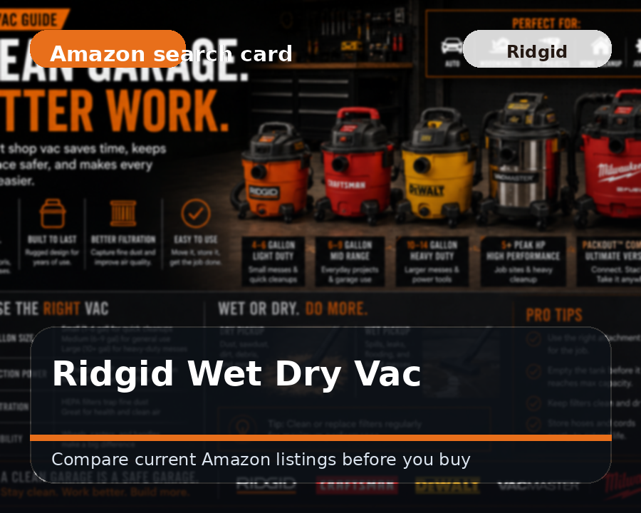 Illustrated wet dry vacuum comparison card