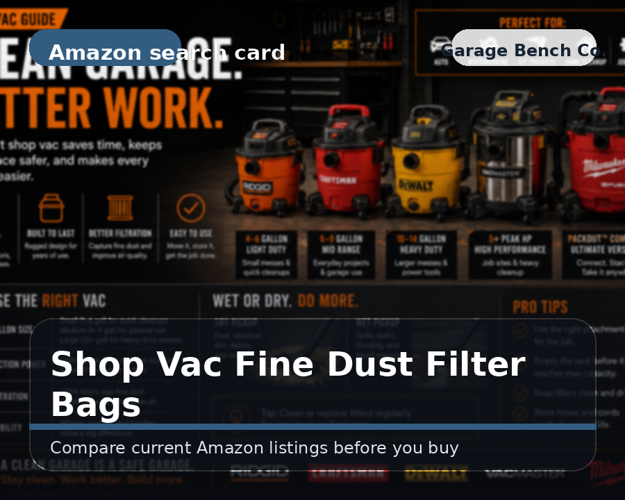 Shop vac fine-dust filters and bags