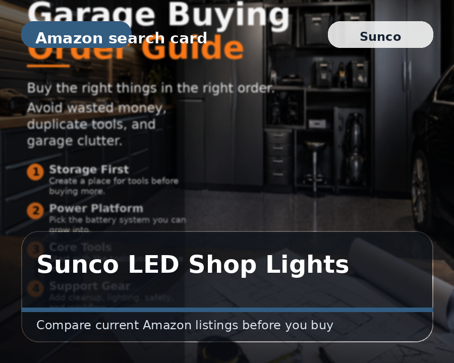 Illustrated LED shop light comparison card