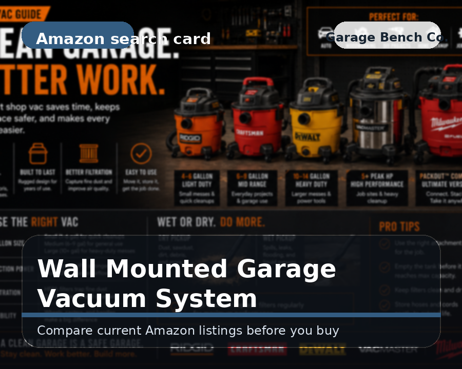 Wall-mounted garage vacuum system